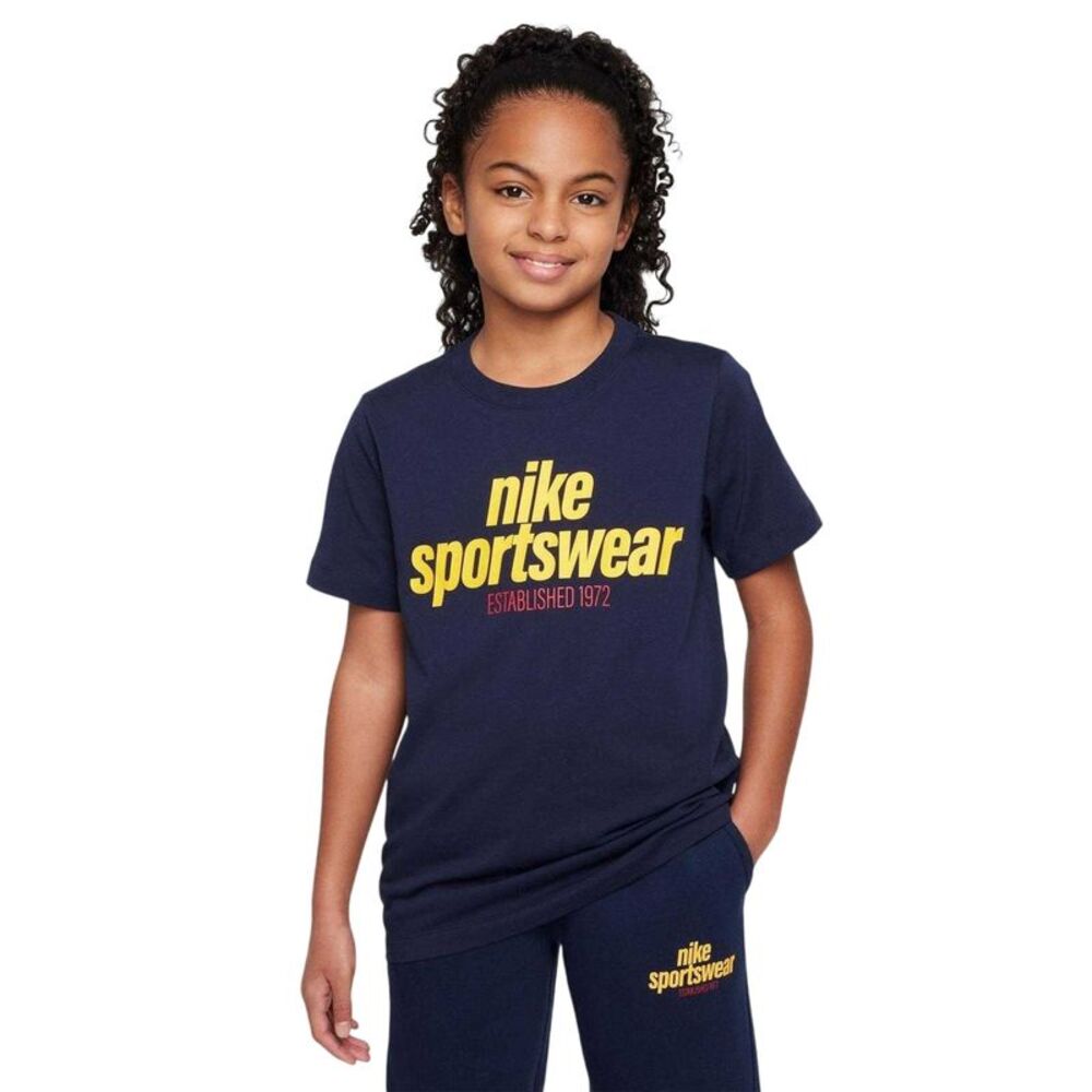 Nike Childrens/Kids Logo Jersey Crew Neck Short-Sleeved T-Shirt / Obsidian Blue